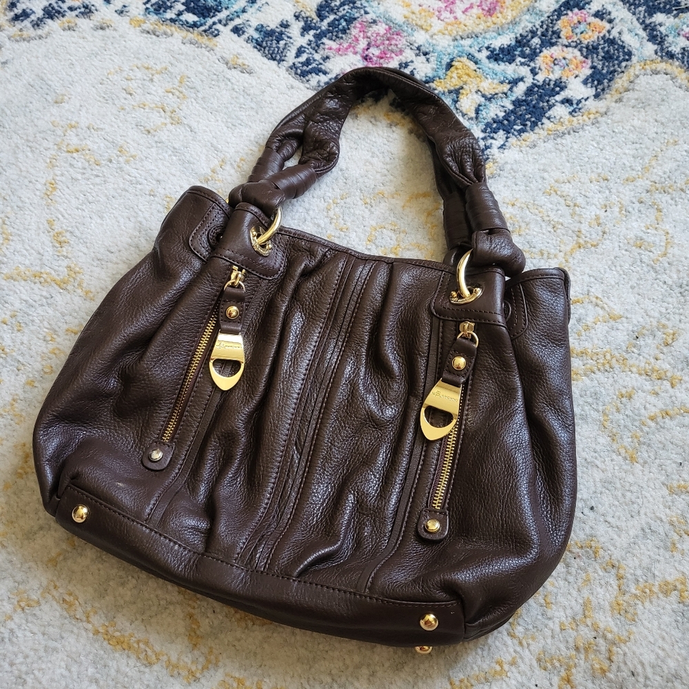 b. Makowsky leather shoulder bag brown